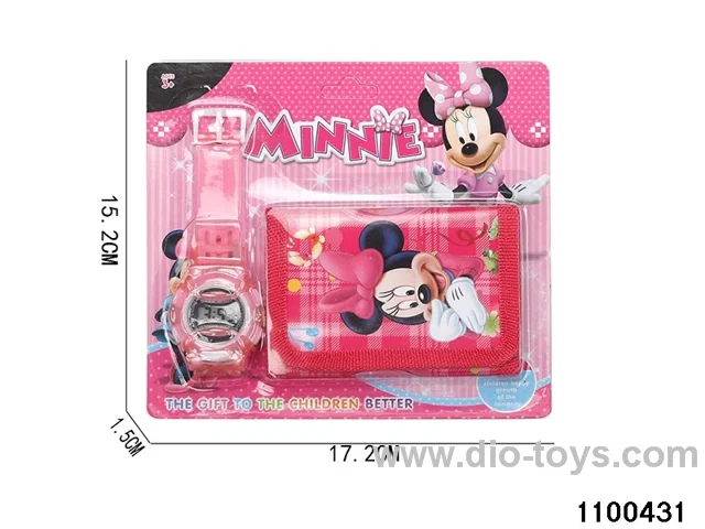 Wallet + electronic watch in Blister card