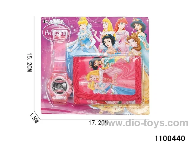 Wallet + electronic watch in Blister card