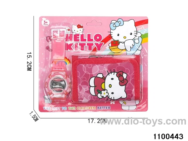Wallet + electronic watch in Blister card