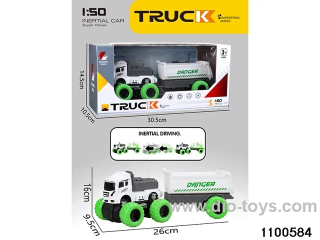inertial tractor-trailer in window box