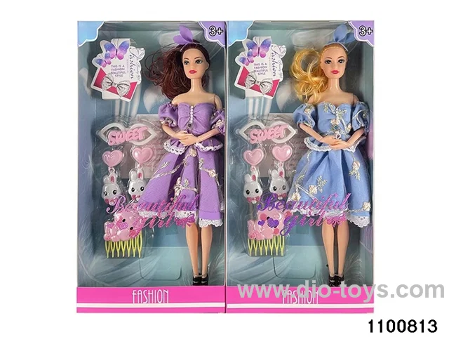 11.5 inch 9 jointed doll set in window box
