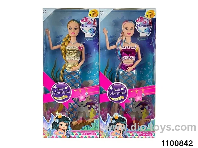 14 inch 9 jointed mermaid barbie in window box