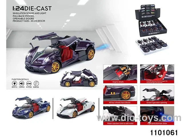 1:24 pull back car in display box
