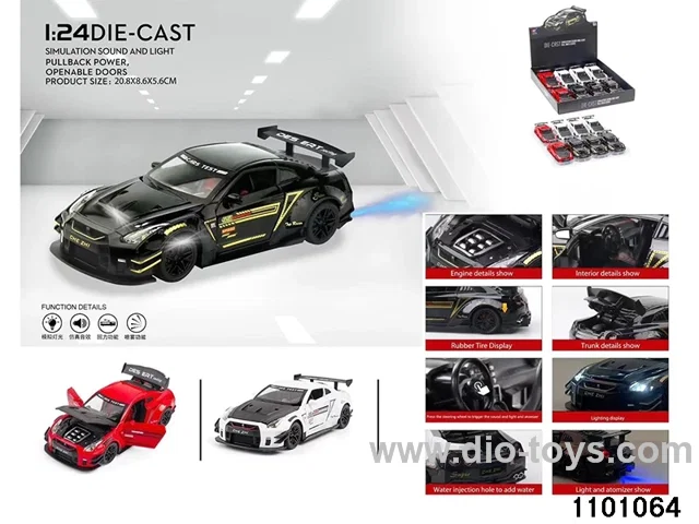 1:24 pull back car in display box
