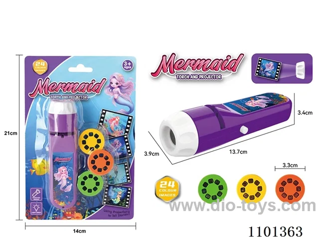 Mermaid projector flashlight