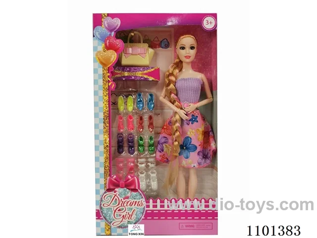 11.5 inches 9 joints Barbie doll bag and shoe strip set