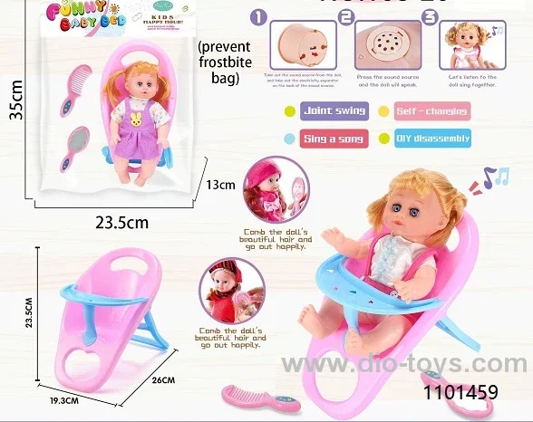 14 INCH SOUNDS DOLL IN  PVC BAG