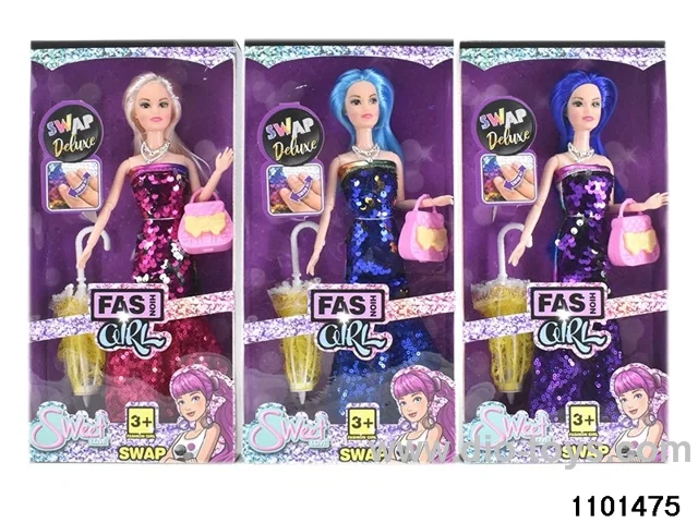 11.5 inch 9 jointed doll set in window box