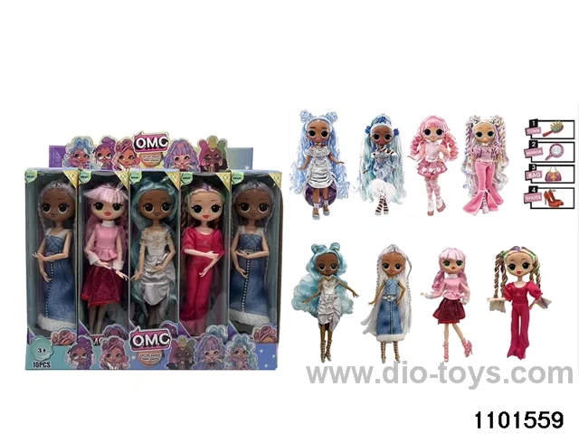10 inch 12 jointed doll set in display box