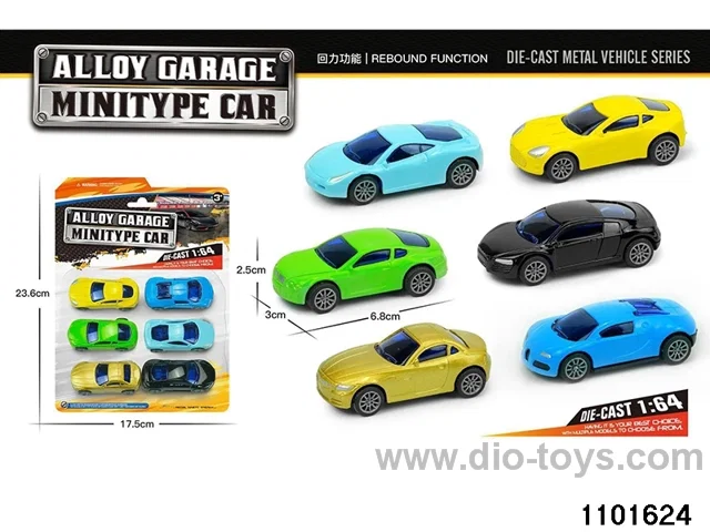 Alloy Pull Back Car (6pcs) in Blister card