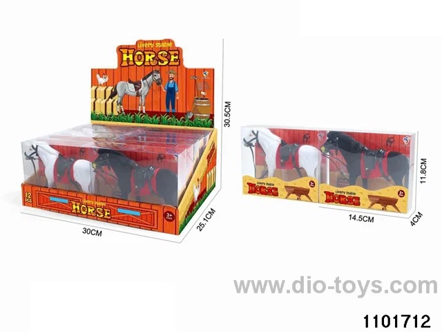 12pcs Velvet horse doll in display box