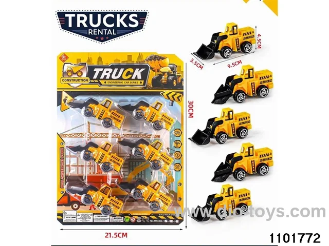 Skidding construction vehicle in Blister card