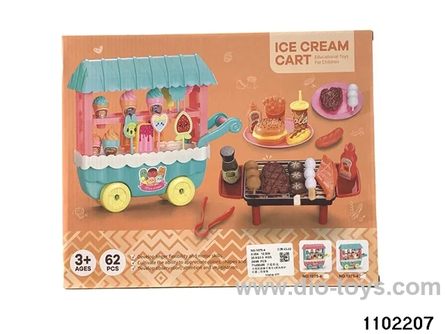 Ice cream trolley + barbecue grill in color box