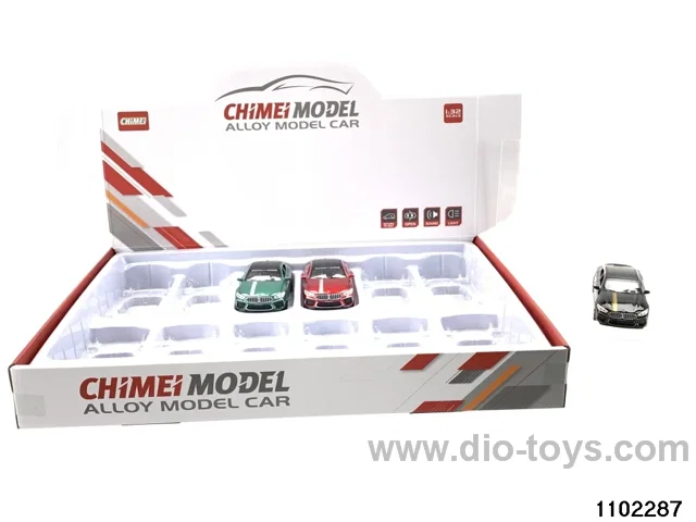Sound and light alloy pull back car in display box