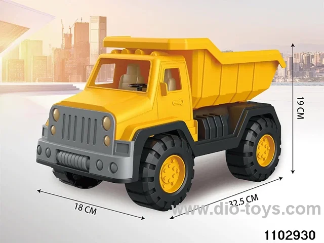 Skidding construction vehicle in PP bag with header