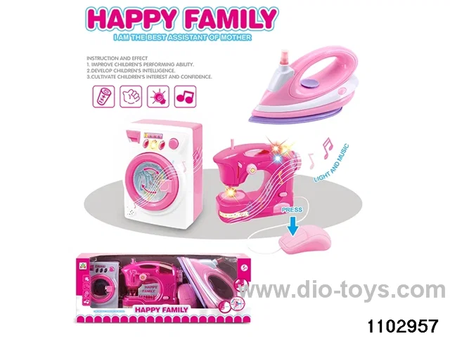 Electric Iron Washer Sewing Machine Combo in window box