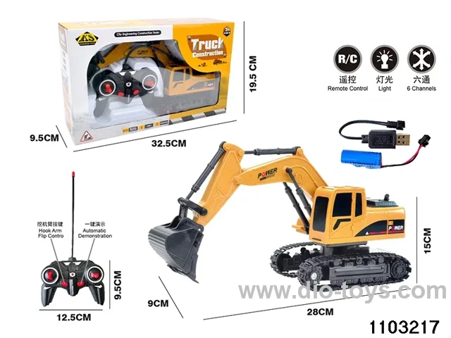6ch RC Engineering Excavator with light in window box