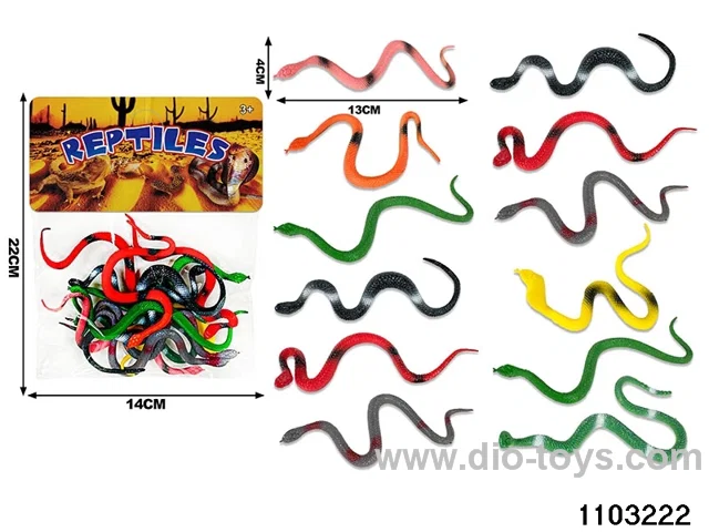 12PCS snakes in PP bag with header
