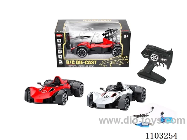 1:12 2.4G rc alloy car with spray included battery