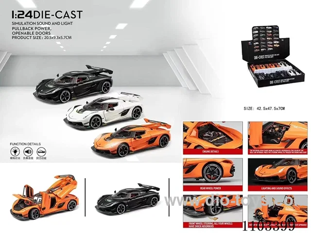 1:24 pull back alloy car W L/M