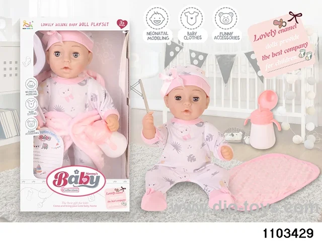 14 inch All Vinyl Doll Set in window box