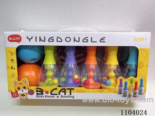Rainbow Ball Bowling (10 bowling balls +2 round balls)