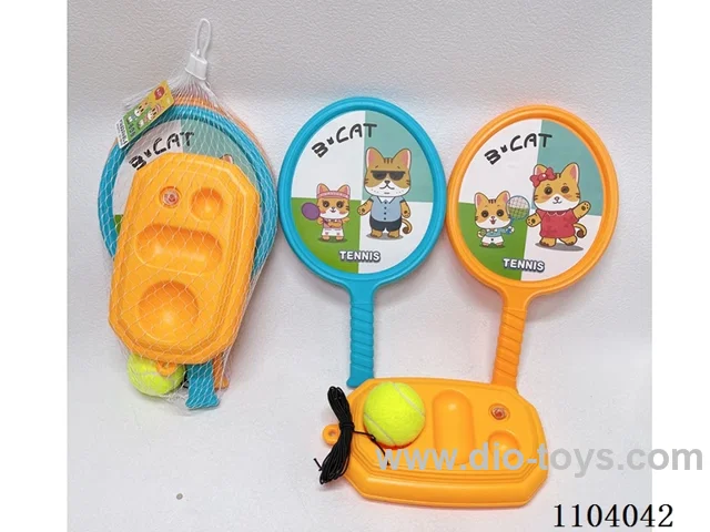 Rebound tennis racquet + tennis ball + base