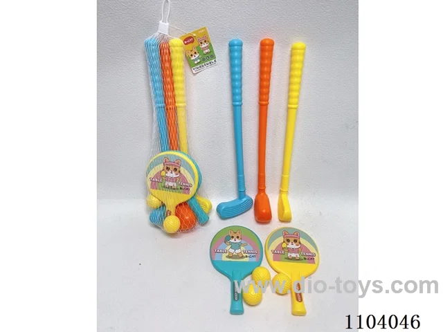Golf + Ping-Pong racket +3 round balls