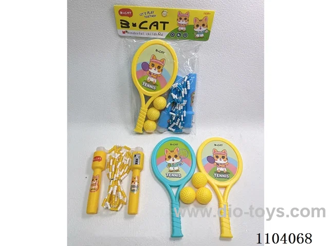 Jump rope + racket +3 round balls