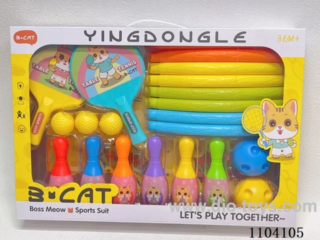 Bowling + racquet + Hula hoop sports set