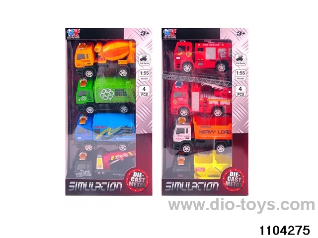 1:55 Pull Back Alloy Car in window box