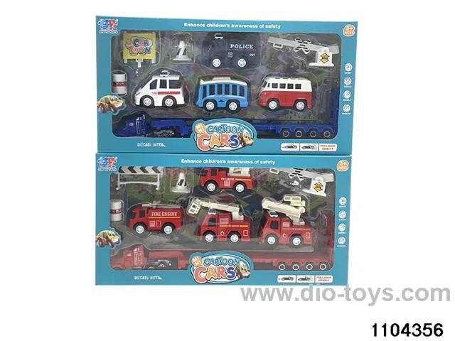 Q version alloy car set in window box