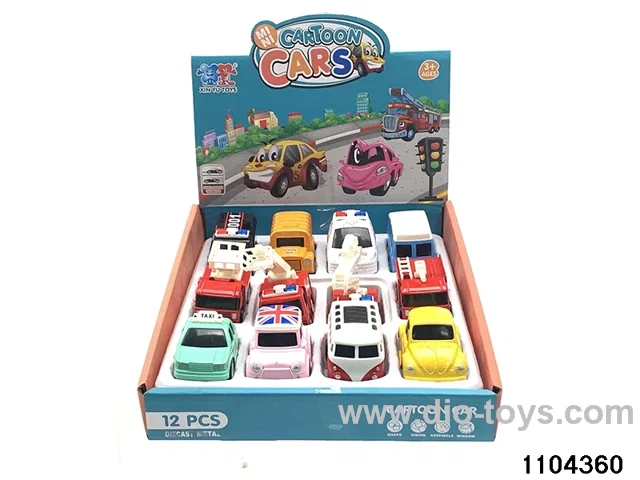 Q version alloy pull back car in display box