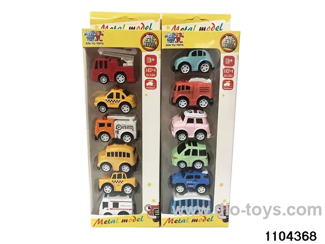 Q version alloy pull back car in window box