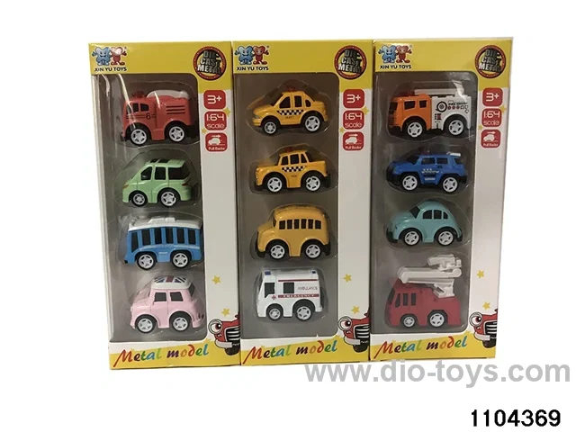 Q version alloy pull back car in window box
