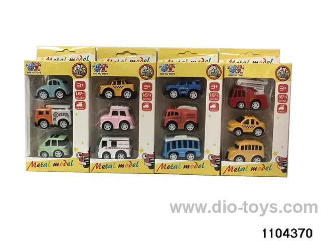 Q version alloy pull back car in window box
