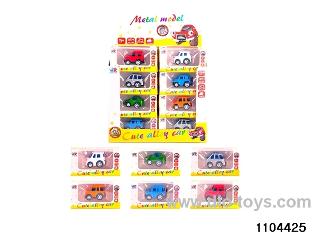 Q version alloy pull back car in display box