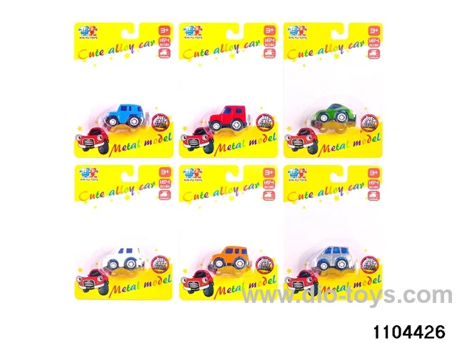 Q version alloy pull back car in Blister card