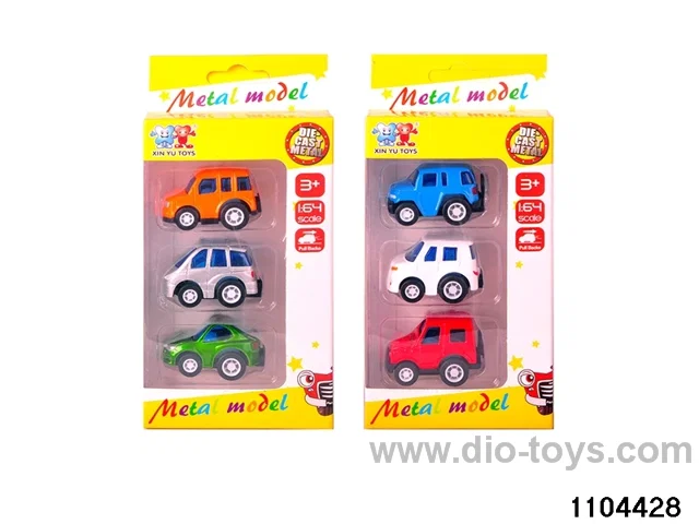 Q version alloy pull back car in window box