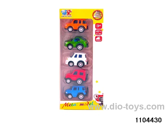 Q version alloy pull back car in window box