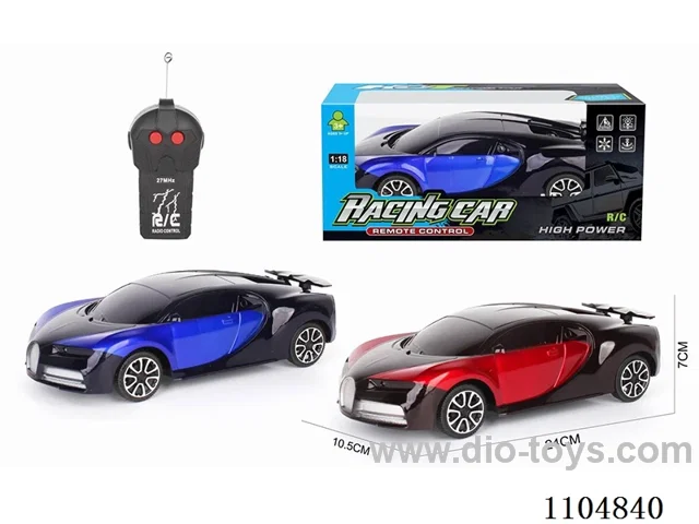 1:18 2ch rc car with light not included battery