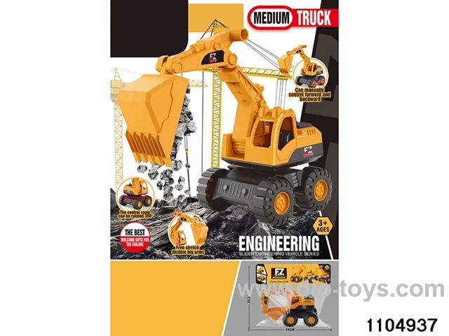 sliding engineering vehicles in PP bag with header