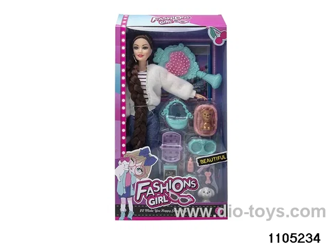 11.5 inch 9 jointed doll set in window box