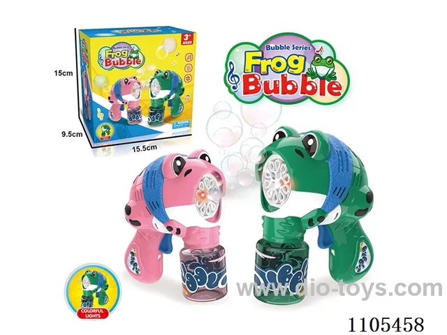 Frog Bubble Gun (with lights and music) (lithium battery rechargeable version) Pink, green 2 colors