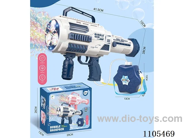 45K hole three cylinder bubble machine with backpack (with 2 bottles of bubble liquid 100ml,1200mAh/3.7V lithium battery,USB charging cable, screwdriver, strap)