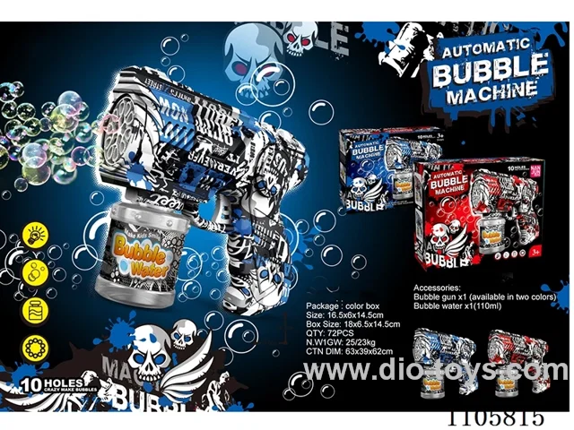 10-hole Doodle Space Bubble Gun (with 110ML water) uses 4 # 5 batteries not included