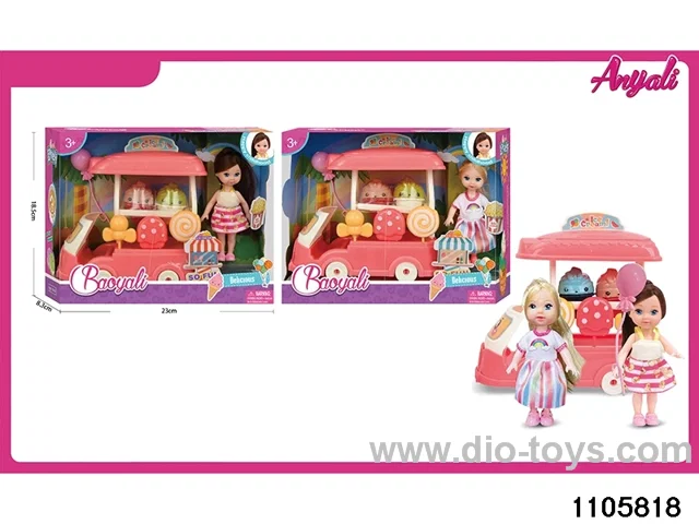 4.5 inch doll set in window box
