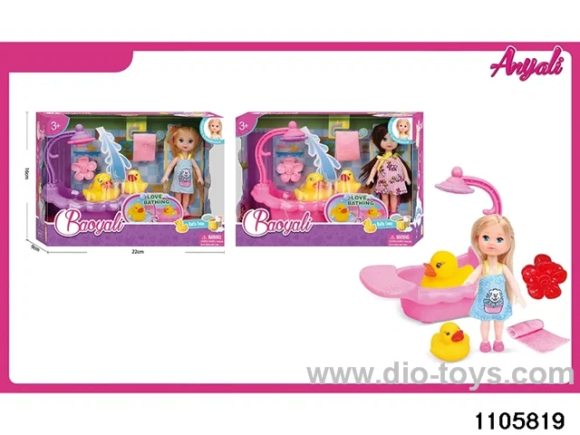 4.5 inch doll set in window box