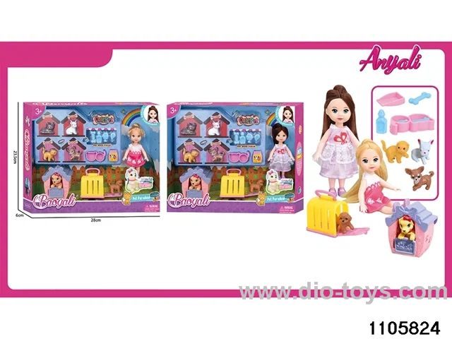 4.5 inch doll set in window box