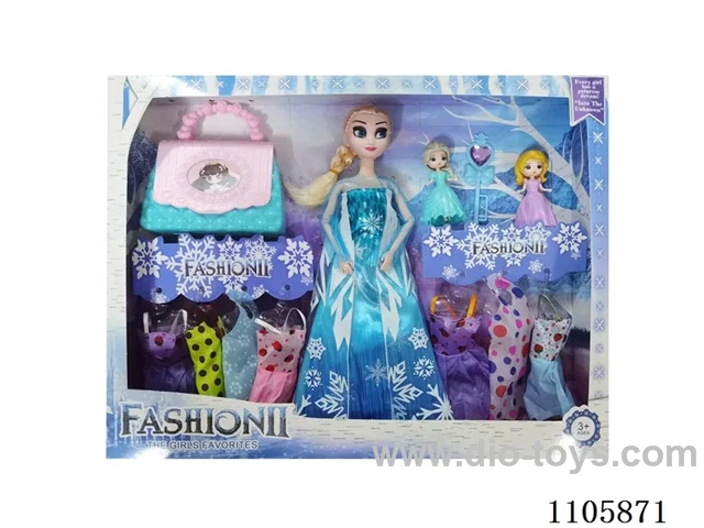 11 "solid frozen12 articulated Frozen Princess with multiple accessories window box